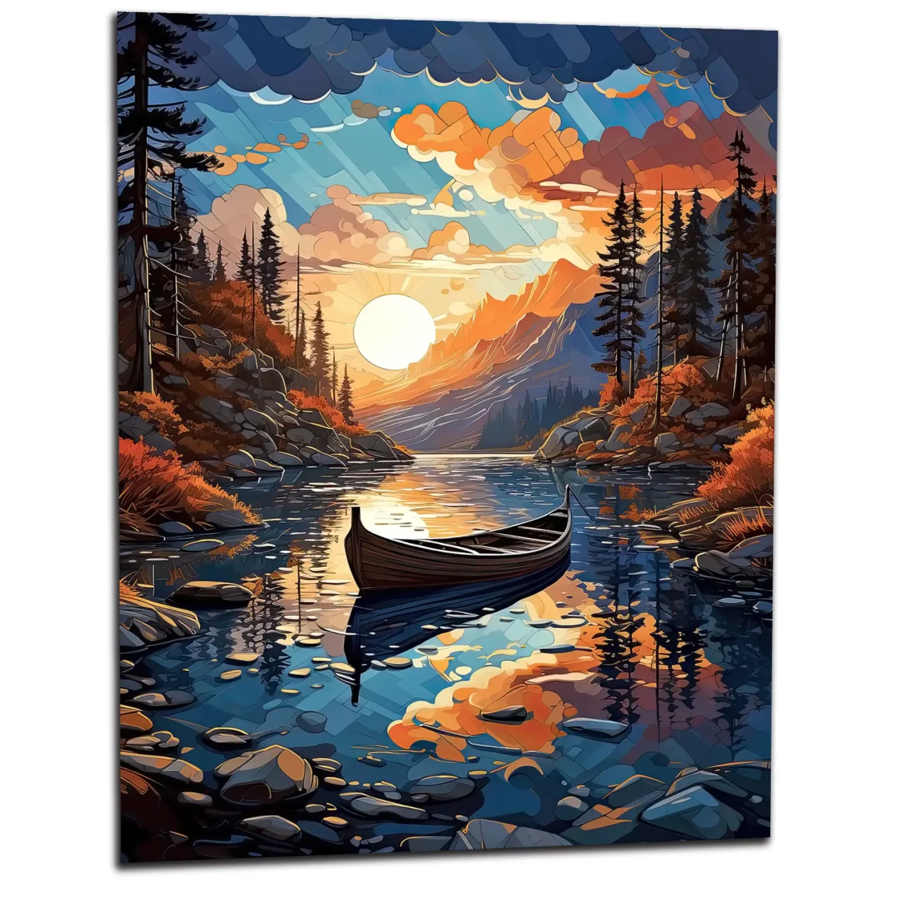 canoé sur cours d'eau de montagne