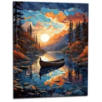 Cadre Canoé sur cours d’eau de Montagne canoé sur cours d'eau de montagne