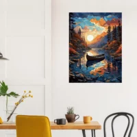 canoé sur cours d'eau de montagne