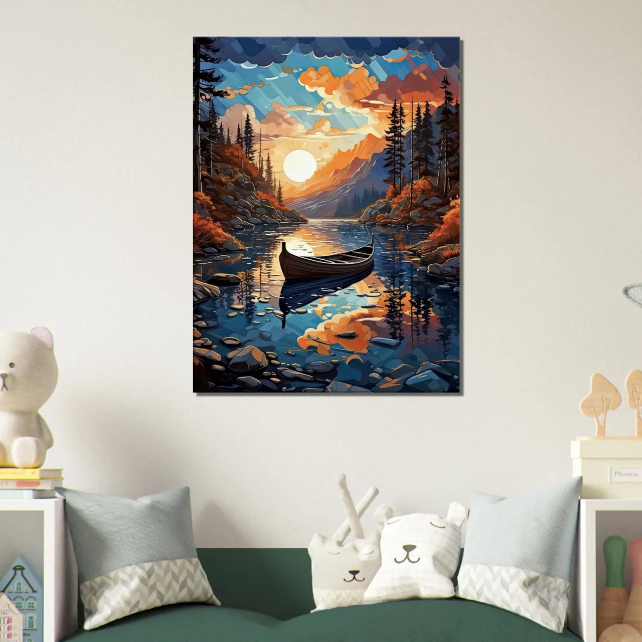 canoé sur cours d'eau de montagne