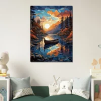 canoé sur cours d'eau de montagne