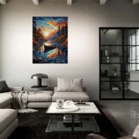 canoé sur cours d'eau de montagne