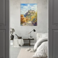 Cadre Château Médiéval a flanc de montagne château médiéval a flanc de montagne