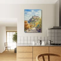 Cadre Château Médiéval a flanc de montagne château médiéval a flanc de montagne