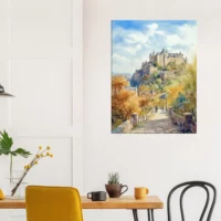 Cadre Château Médiéval a flanc de montagne château médiéval a flanc de montagne