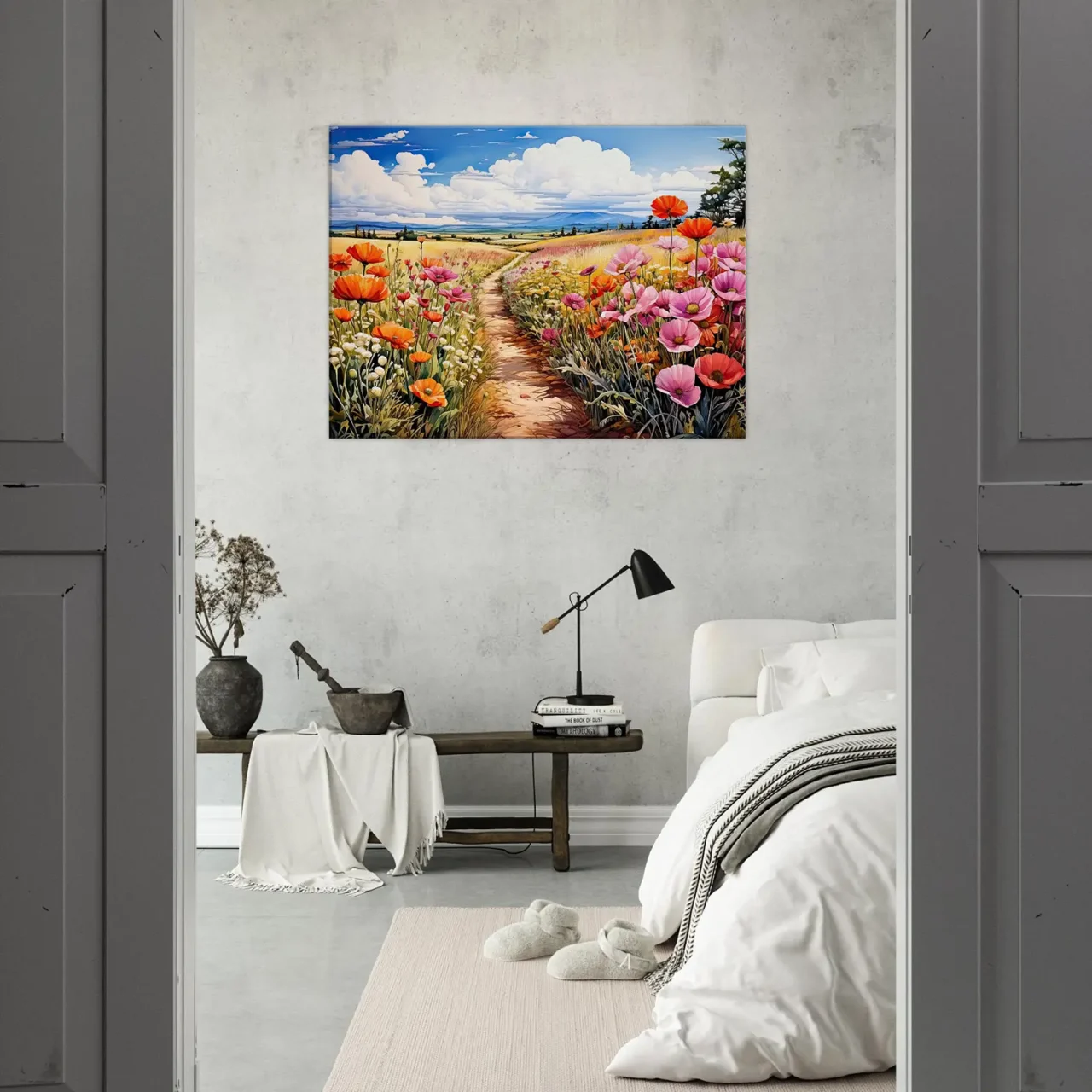 chemin floral dans la campagne