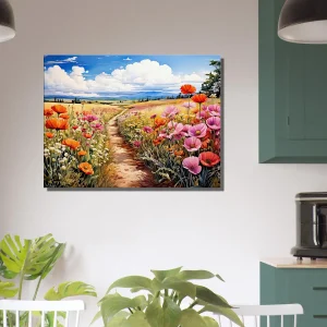 chemin floral dans la campagne