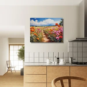 chemin floral dans la campagne