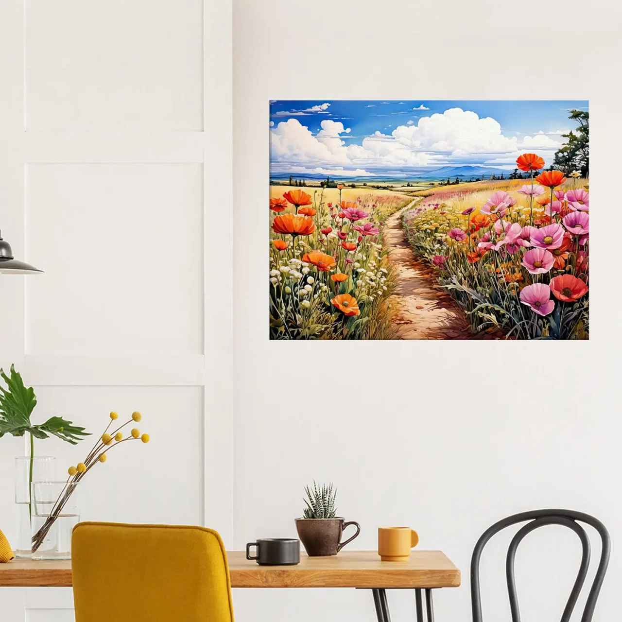 chemin floral dans la campagne