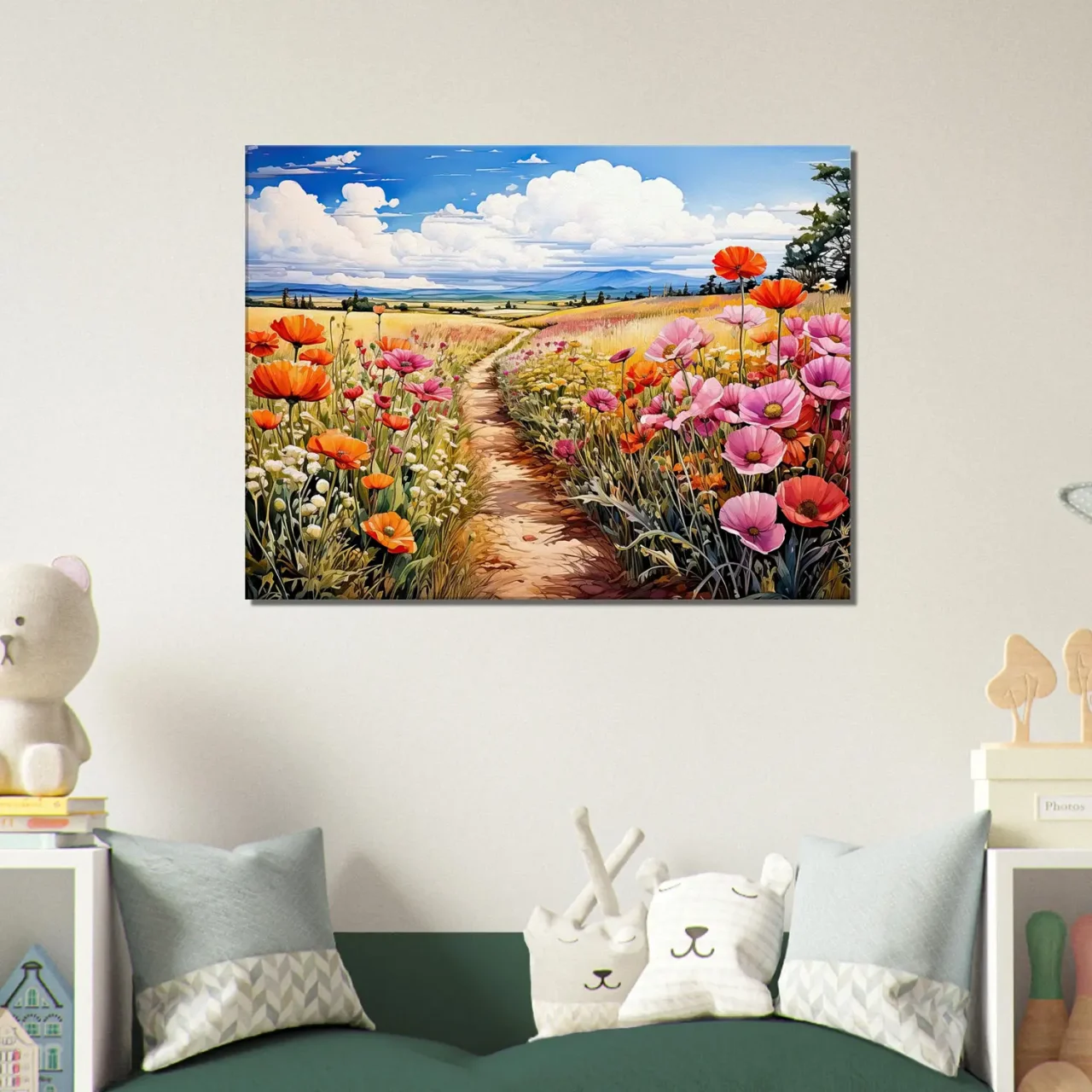 chemin floral dans la campagne