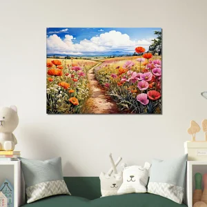 chemin floral dans la campagne