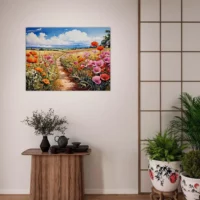 chemin floral dans la campagne