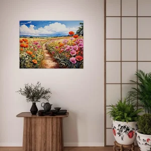 chemin floral dans la campagne