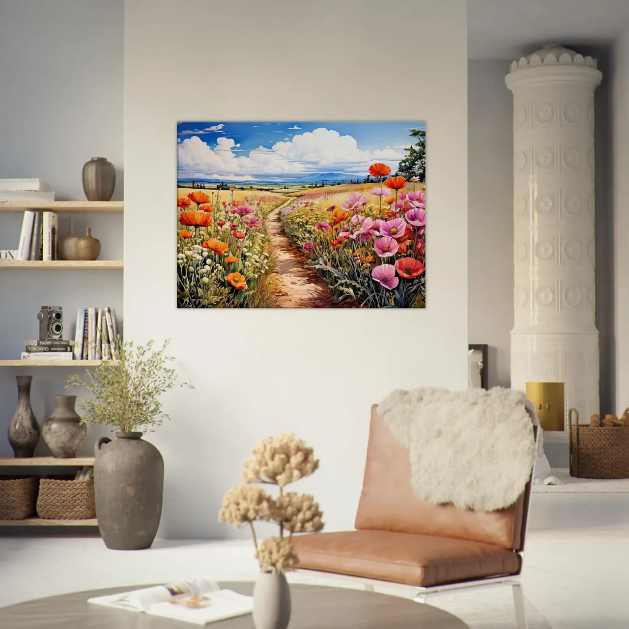 chemin floral dans la campagne