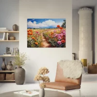 chemin floral dans la campagne