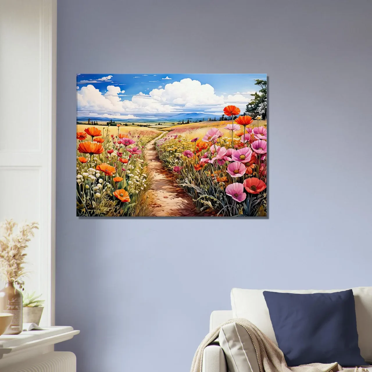 chemin floral dans la campagne