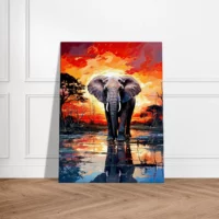 Éléphant dans la savane au coucher du soleil elephant dans la savane au coucher du soleil