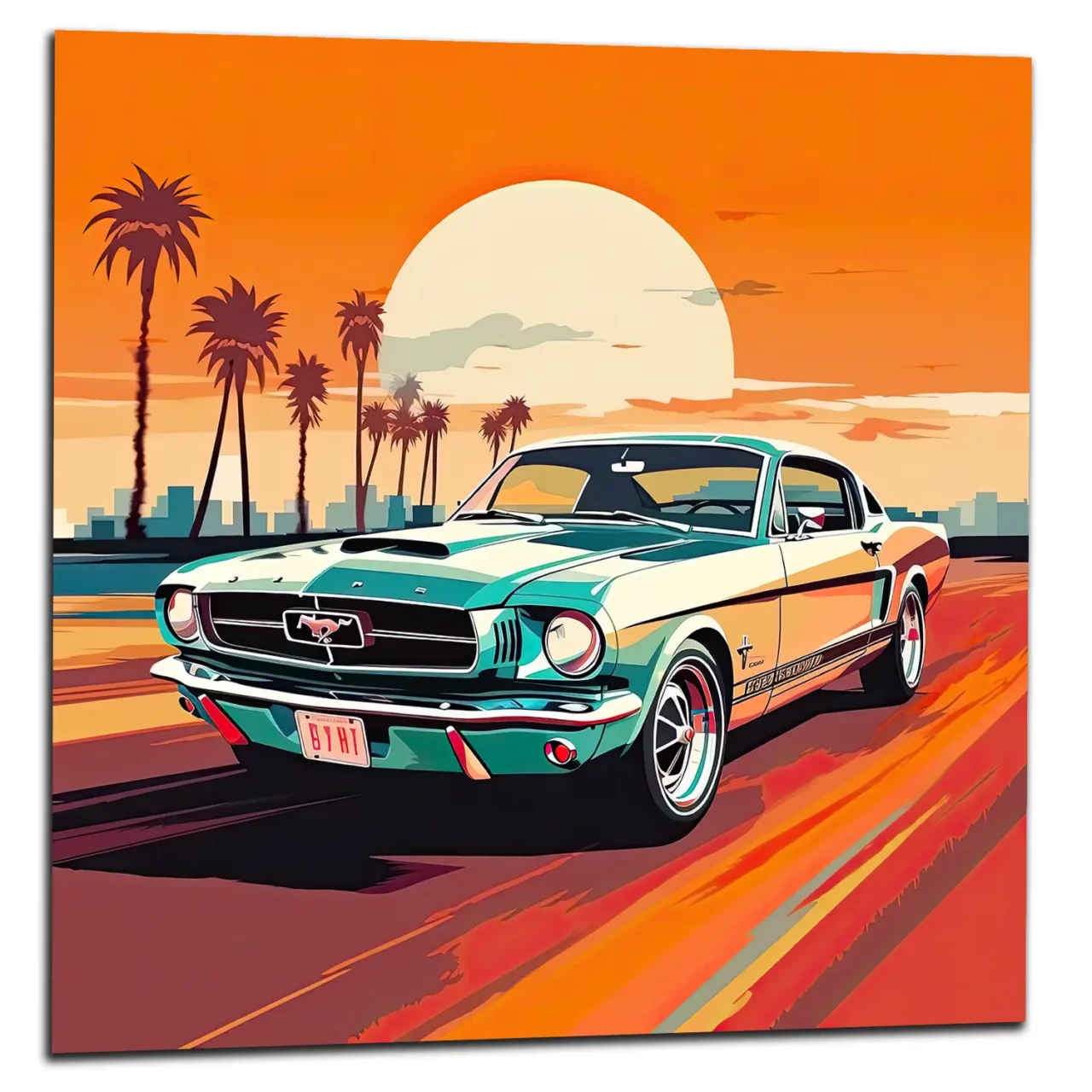 Cadre mural Ford Mustang Miami road ford mustang miami road