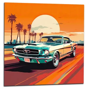 Cadre mural Ford Mustang Miami road