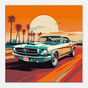 Cadre mural Ford Mustang Miami road