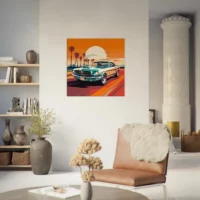 Cadre mural Ford Mustang Miami road ford mustang miami road