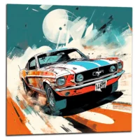 Cadre Ford Mustang Orange et Bleue style BD ford mustang orange et bleue style bd