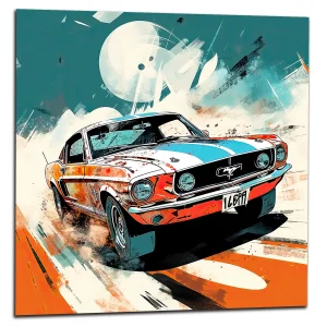 Cadre Ford Mustang Orange et Bleue style BD