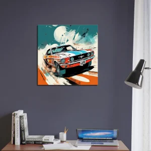 ford mustang orange et bleue style bd