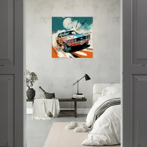 ford mustang orange et bleue style bd