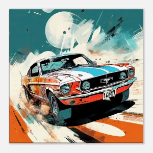 ford mustang orange et bleue style bd