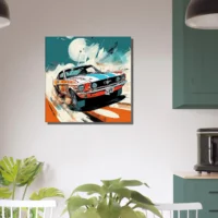 Cadre Ford Mustang Orange et Bleue style BD ford mustang orange et bleue style bd