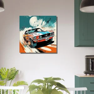 ford mustang orange et bleue style bd
