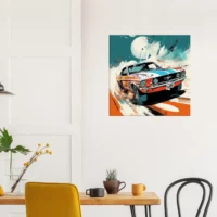 Cadre Ford Mustang Orange et Bleue style BD ford mustang orange et bleue style bd