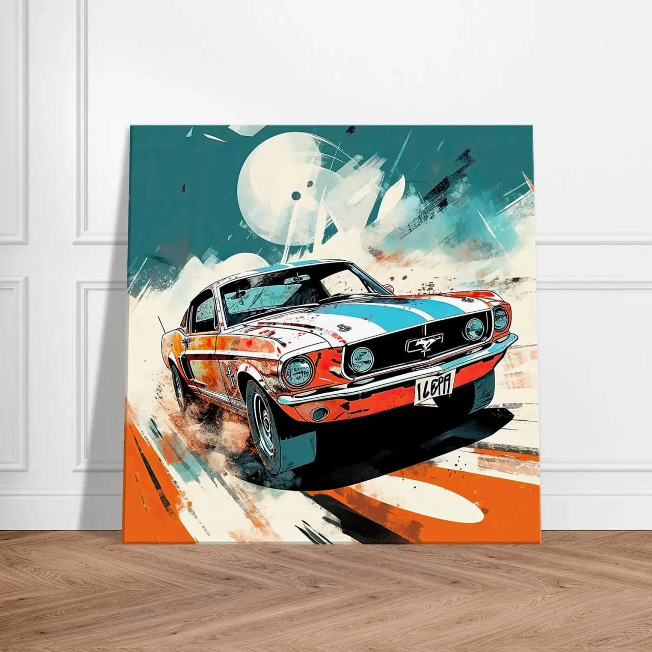 ford mustang orange et bleue style bd