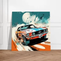 Cadre Ford Mustang Orange et Bleue style BD ford mustang orange et bleue style bd