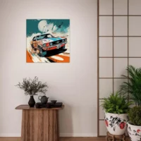 Cadre Ford Mustang Orange et Bleue style BD ford mustang orange et bleue style bd