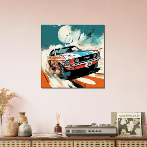 ford mustang orange et bleue style bd