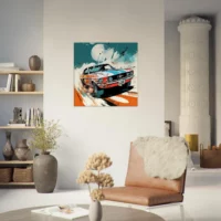 Cadre Ford Mustang Orange et Bleue style BD ford mustang orange et bleue style bd