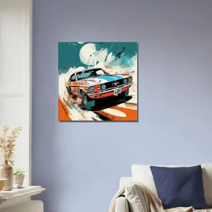 ford mustang orange et bleue style bd