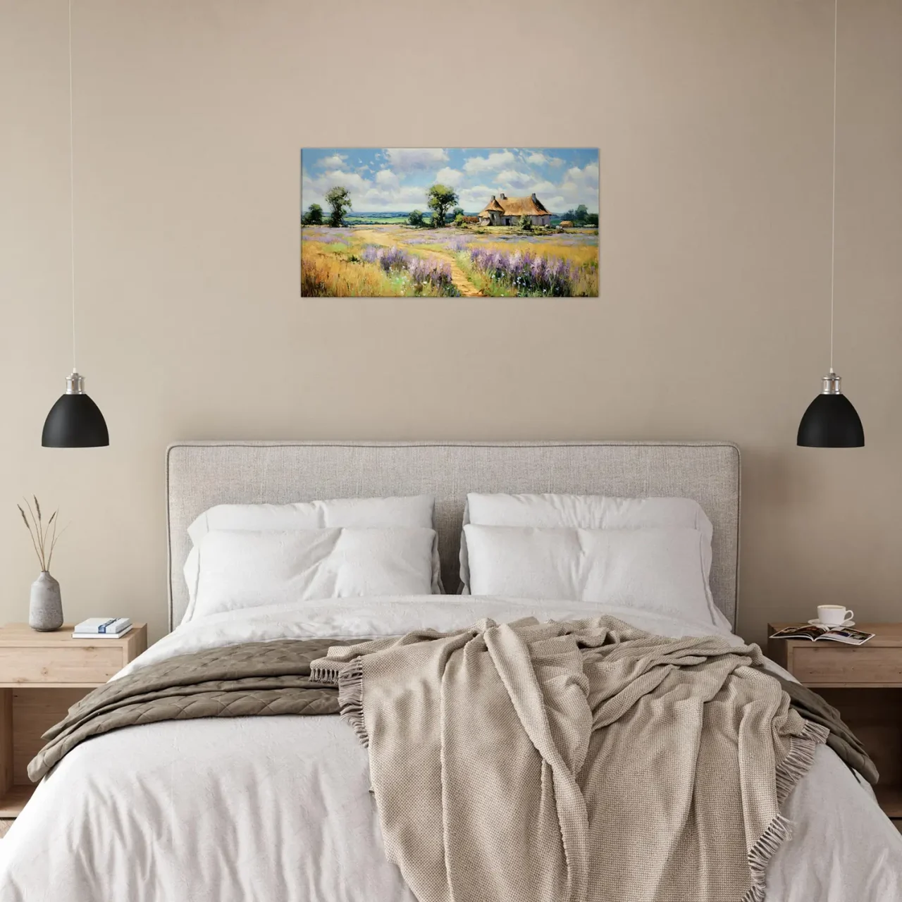 maison de campagne et lavande stype pissaro