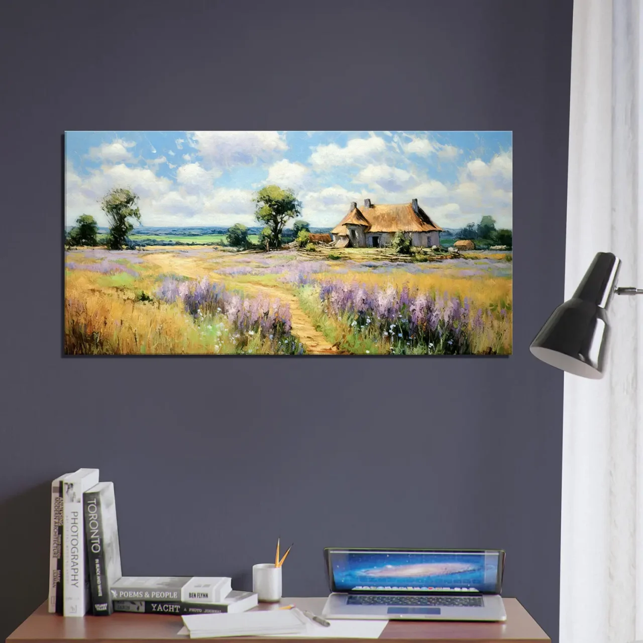 maison de campagne et lavande stype pissaro