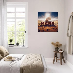 Mars sur Mars, Illustration cadre déco mars sur mars, illustration déco