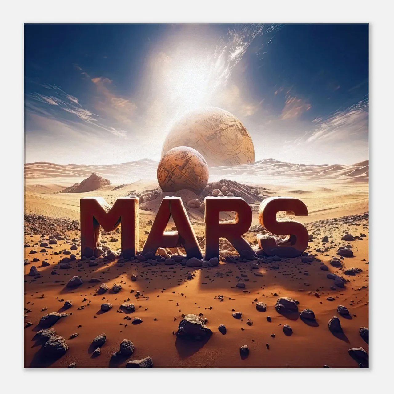Mars sur Mars, Illustration cadre déco mars sur mars, illustration déco