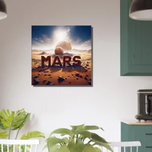 Mars sur Mars, Illustration cadre déco mars sur mars, illustration déco