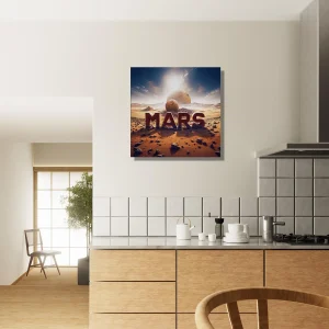 Mars sur Mars, Illustration cadre déco mars sur mars, illustration déco