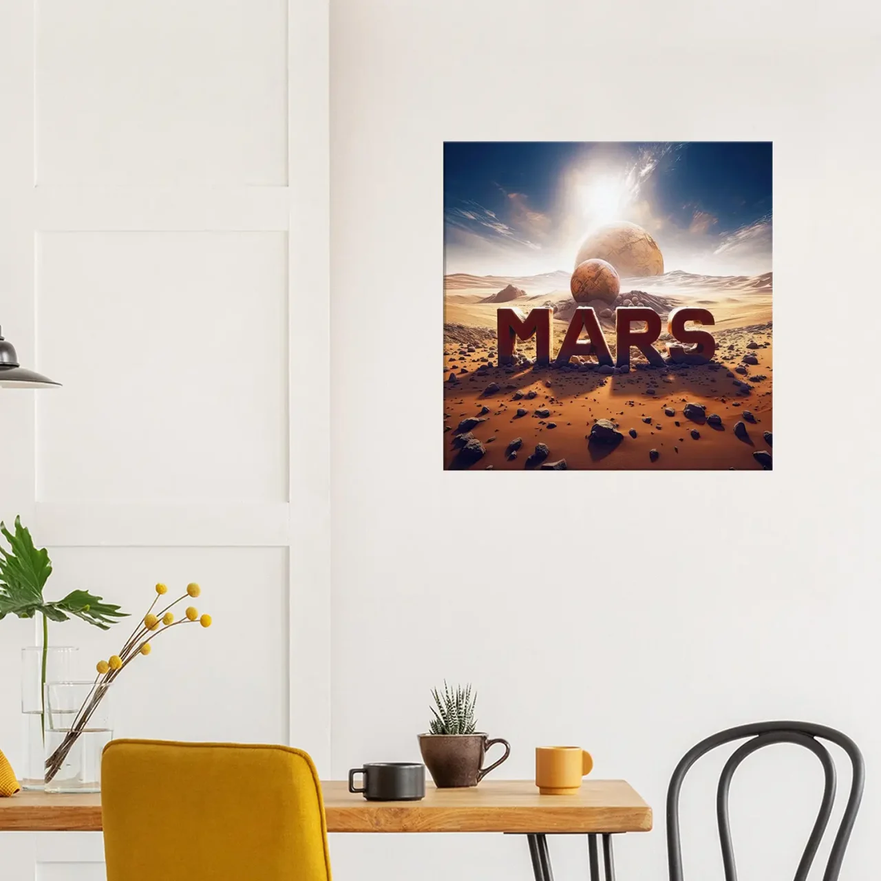 Mars sur Mars, Illustration cadre déco mars sur mars, illustration déco