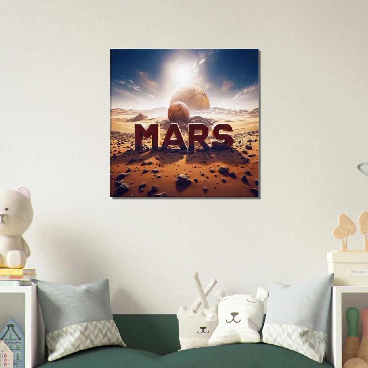 Mars sur Mars, Illustration cadre déco mars sur mars, illustration déco
