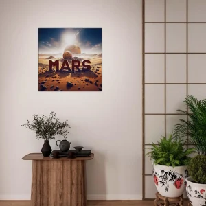 Mars sur Mars, Illustration cadre déco mars sur mars, illustration déco