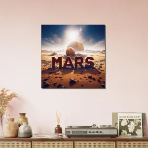 Mars sur Mars, Illustration cadre déco mars sur mars, illustration déco