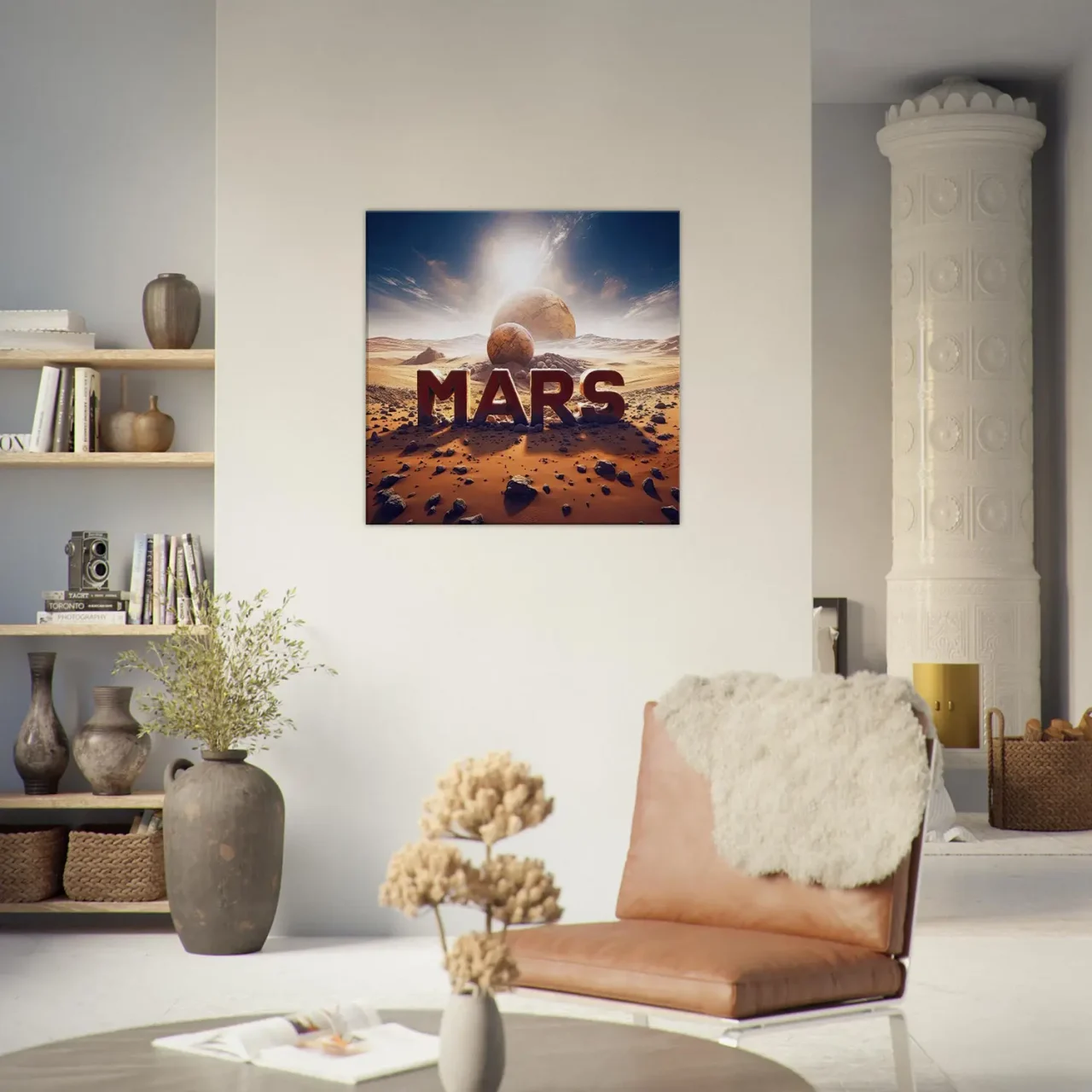 Mars sur Mars, Illustration cadre déco mars sur mars, illustration déco